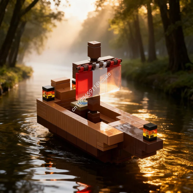 

257 деталей MOC «Мой мир»: Модель маленького пиратского корабля, конструктор, архитектурные игрушки, DIY, рождественский подарок, креативное развивающее решение, строительные блоки