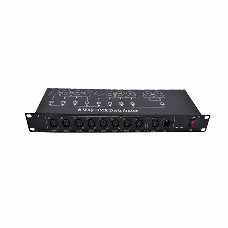 DMX Control Projector Amplifier/Splitter/Signal Distributor/Repeater DMX512 Signal Output 6 Channel for DJ Disco Party Lights