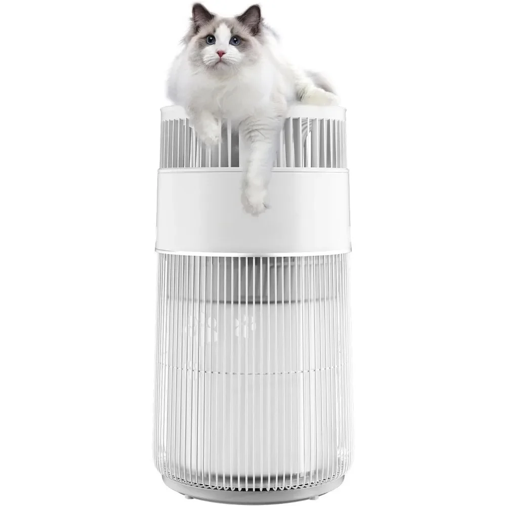 

Air Purifier for Home, with Filters & Removes 99.97% Cat Hair, Dander, Smart APP Air Cleaner with PM2.5, White, Air Cleaner