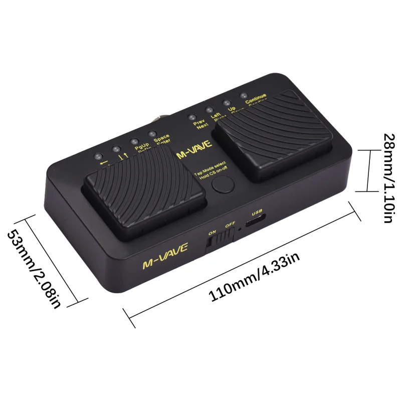 M-VAVE CUBE TURNER PRO Rechargeable Wireless Intelligent MIDI Control Pedal  BT Connection