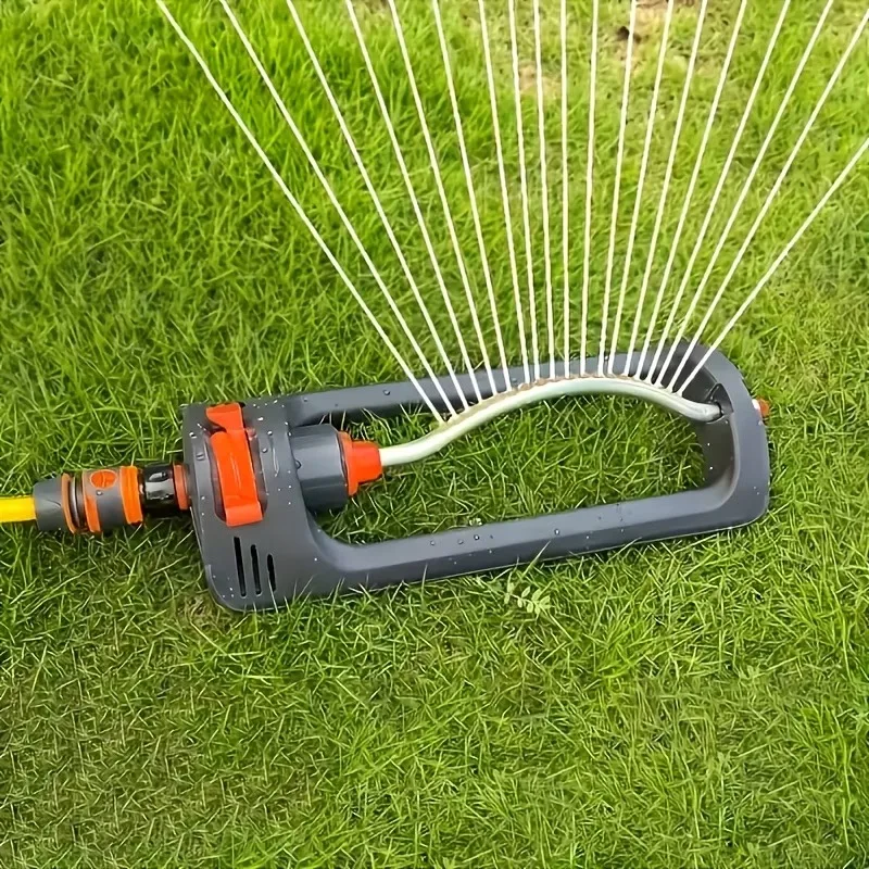 2026Mini Oscillating Sprinkler Adjustable Automatic Garden Sprinkler 19 Holes Rotating Lawn Sprinkler for Outdoor Yard Garden