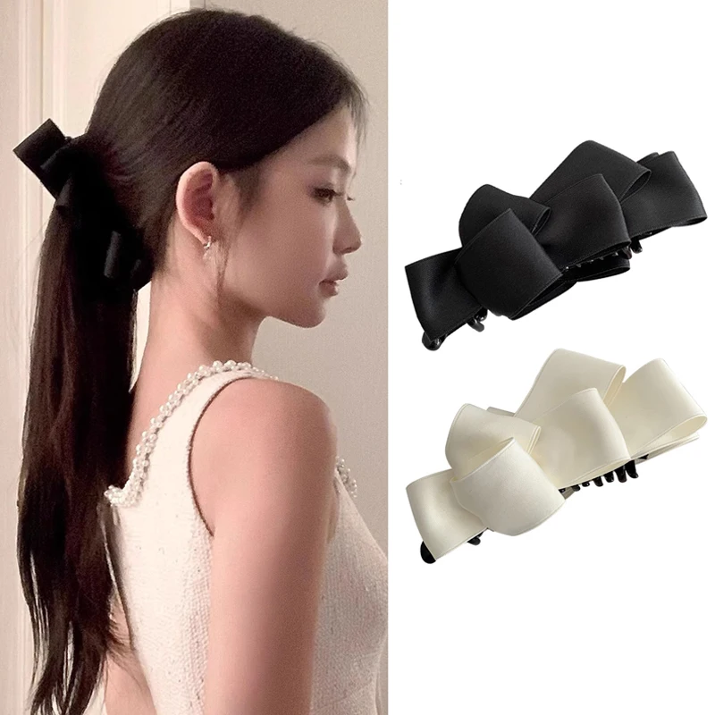 1/2 шт., французская двухслойная атласная заколка для волос в форме бабочки, милая и простая, подходит для высоких хвостов и вьющихся волос