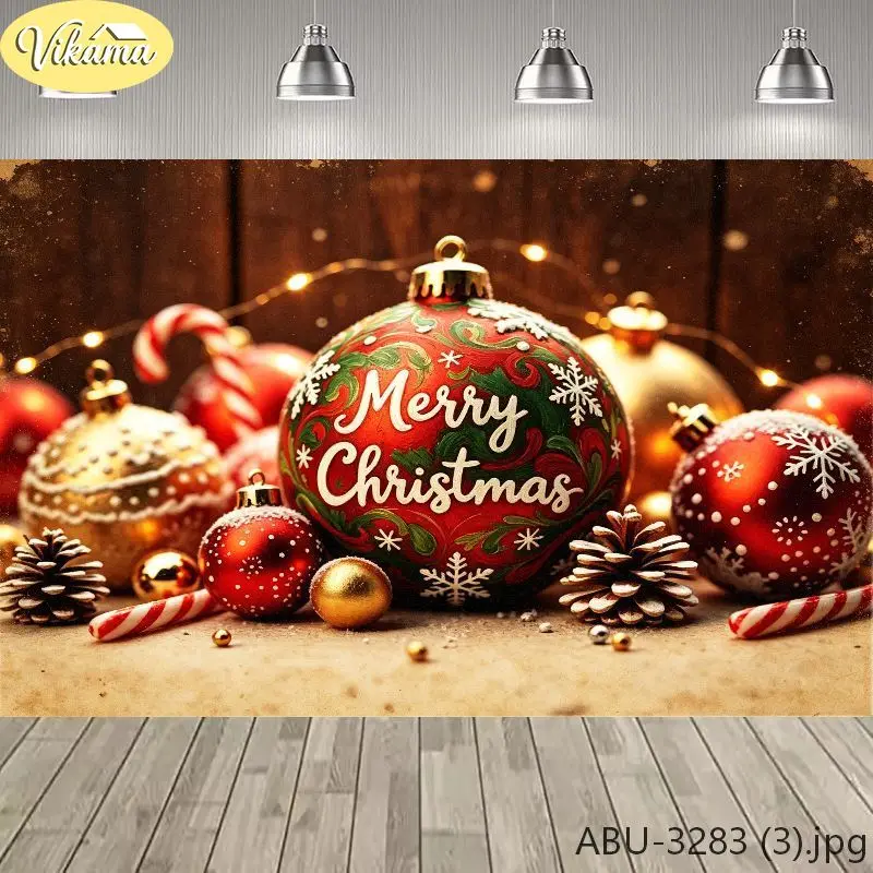 VIKAMA Retro Christmas Poster Tapestry Merry Christmas Background Cloth Living Room Party Wall Decoration Room Decoration
