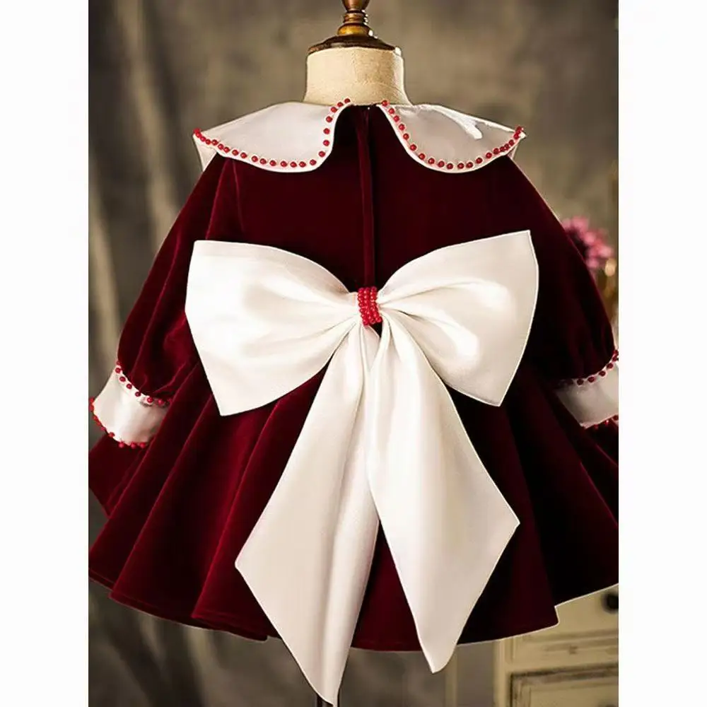 

2026 New Girls Princess Dress Toddler Baby 1st Birthday Gown Wedding Party Dress Elegant Outfit for 80-150cm