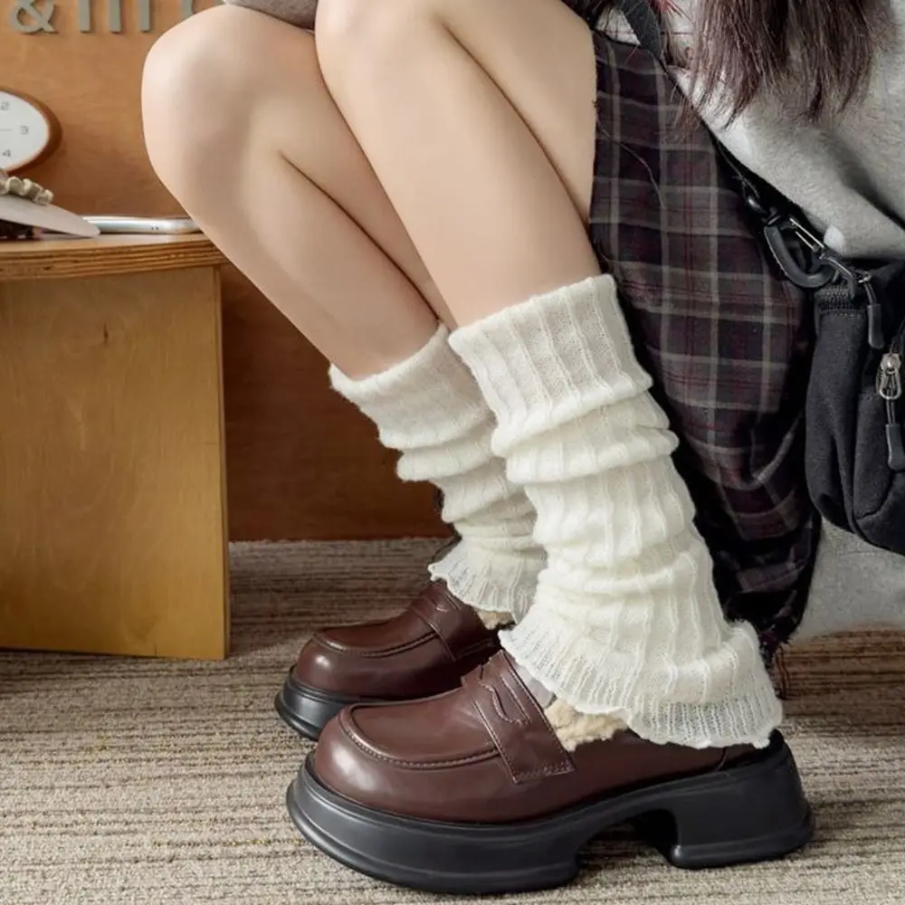 Новые вязаные гетры, милые, милые, теплые носки для ног, носки для женщин и девочек