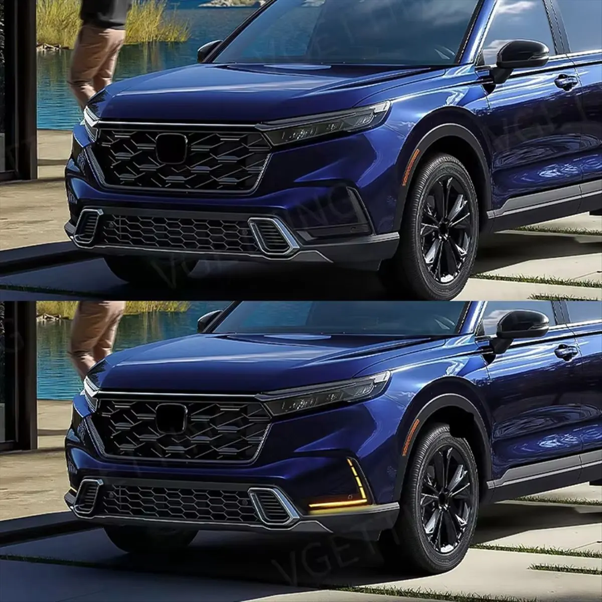 

*BAAY светодиодные противотуманные фары DRL с янтарным последовательным указателем поворота, фары дальнего света для Honda CRV 2023 2024, противотуманные фары переднего бампера