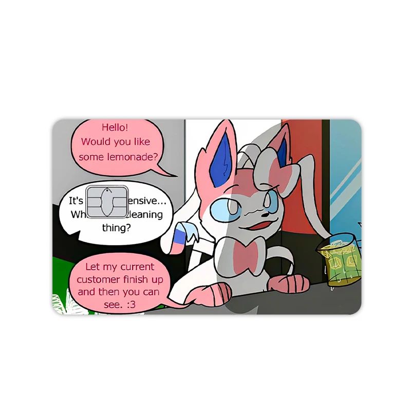 Cute Anime Monster Credit Card Skin Stickers Cartoon Character Bank Cards Decal Waterproof Anti-Scratch Debit Card Cover Sticker