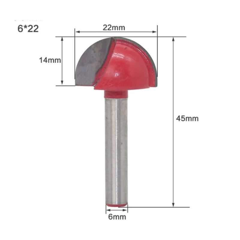 6Mm Shank Ball Nose End Mill Wood Router Bit Set Round Cove CNC Milling Cutter Radius Core Solid Carbide Woodworking
