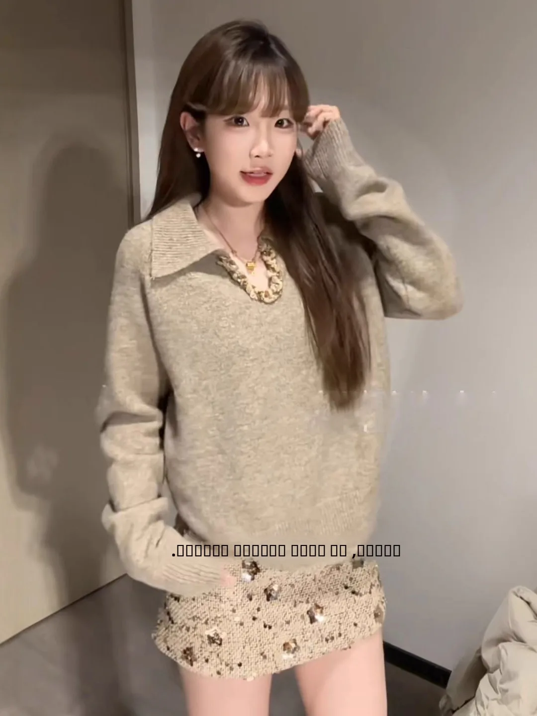 เสื้อไหมพรมคอวีสไตล์เกาหลี สำหรับฤดูใบไม้ร่วงและฤดูหนาว ทรงหลวม นุ่ม สบาย แฟชั่นสำหรับผู้หญิง