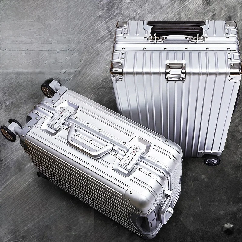 

Air Travel Suitcase Aluminum Hand Lage Box Universal Wheel Men's Lage Password Box Women's Carry-on Bag 24 Inch