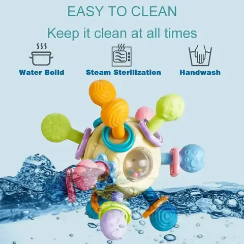 शिशु खिलौने 0 12 महीने घूमने वाला रैटल बॉल ग्रैस्पिंग एक्टिविटी बेबी डेवलपमेंट टॉय सिलिकॉन टीथर बेबी सेंसरी टॉयज़ फॉर बेबीज़ 8 best sales बच्चे के लिए खिलौना - №1