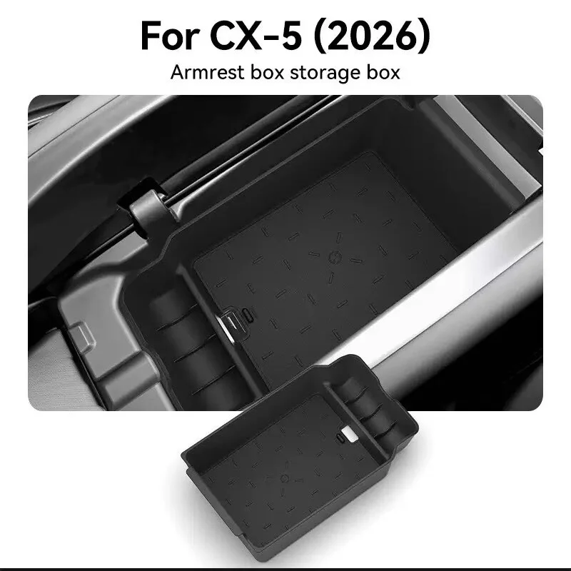 For Mazda CX5 2026 2027 Armrest Storage Box Upper Tray Divider Soft Silicone Pad Storage Modification Storage Expansion