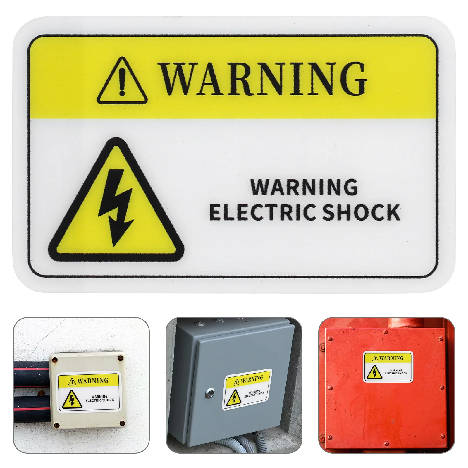 

10 Pcs Mechanical Warning Stickers Indoor Hook Removable Pvc Panel Sign Emergency Stop