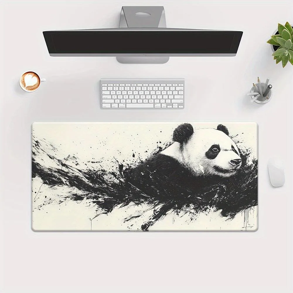 Panda Splatter Ink Art Mouse Pad - Anti-slip rubber material, suitable for gaming and office use alfombrillas gaming