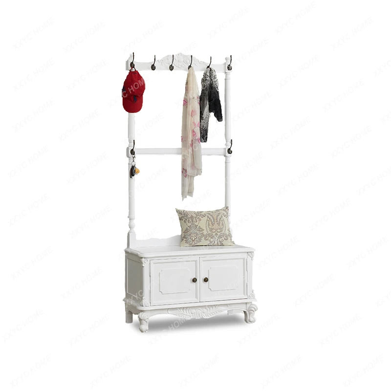 

HMJ solid wood floor-to-ceiling coat rack -style entry door shoe change cabinet integrated bedroom against the wall