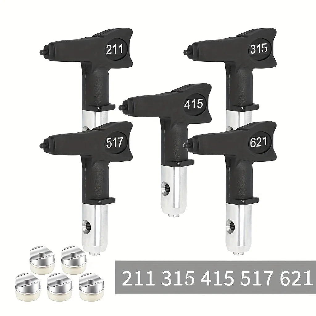 5pcs Reversible Airless Spray Gun Tip Nozzles - Perfect for Ve-vor,Titan & Most Other Airless Paint Sprayers (211,315,415,517,62