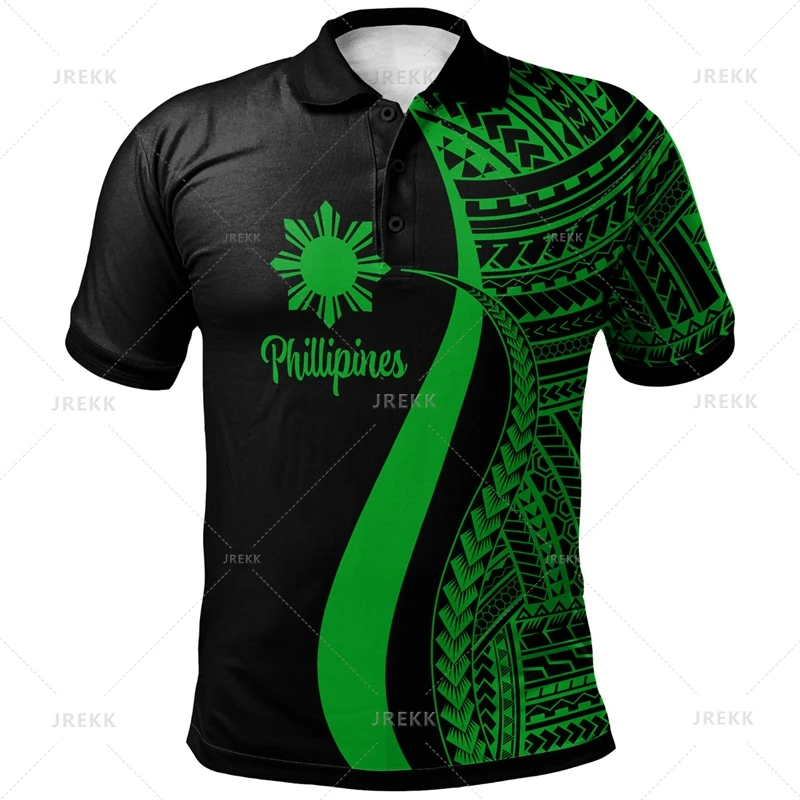 Camisa polo impressa em 3D para homens, camisas gráficas, Harajuku, tribal, padrões polinésios, orgulhosos de ser