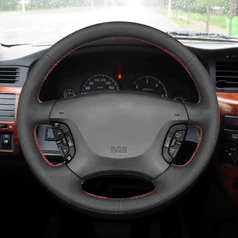 For Nissan Patrol Elgrand Maxima Pathfinder For Infiniti Q45 QX4 Terrano Regulus Car Steering Wheel Microfiber Leather Cover