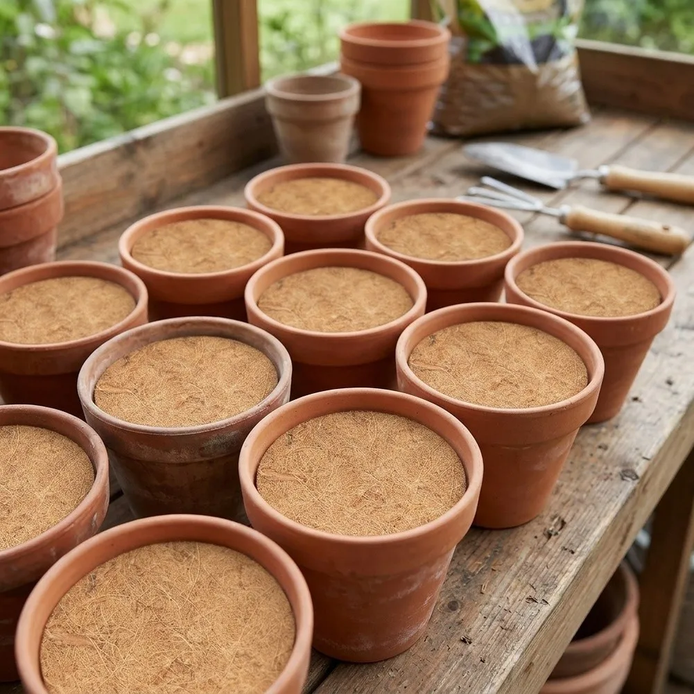 Cuttable Coconut Coir Round Mat for Plant For Pots Drainage Hole Liner Natural Fiber Breathable Gardening Essential