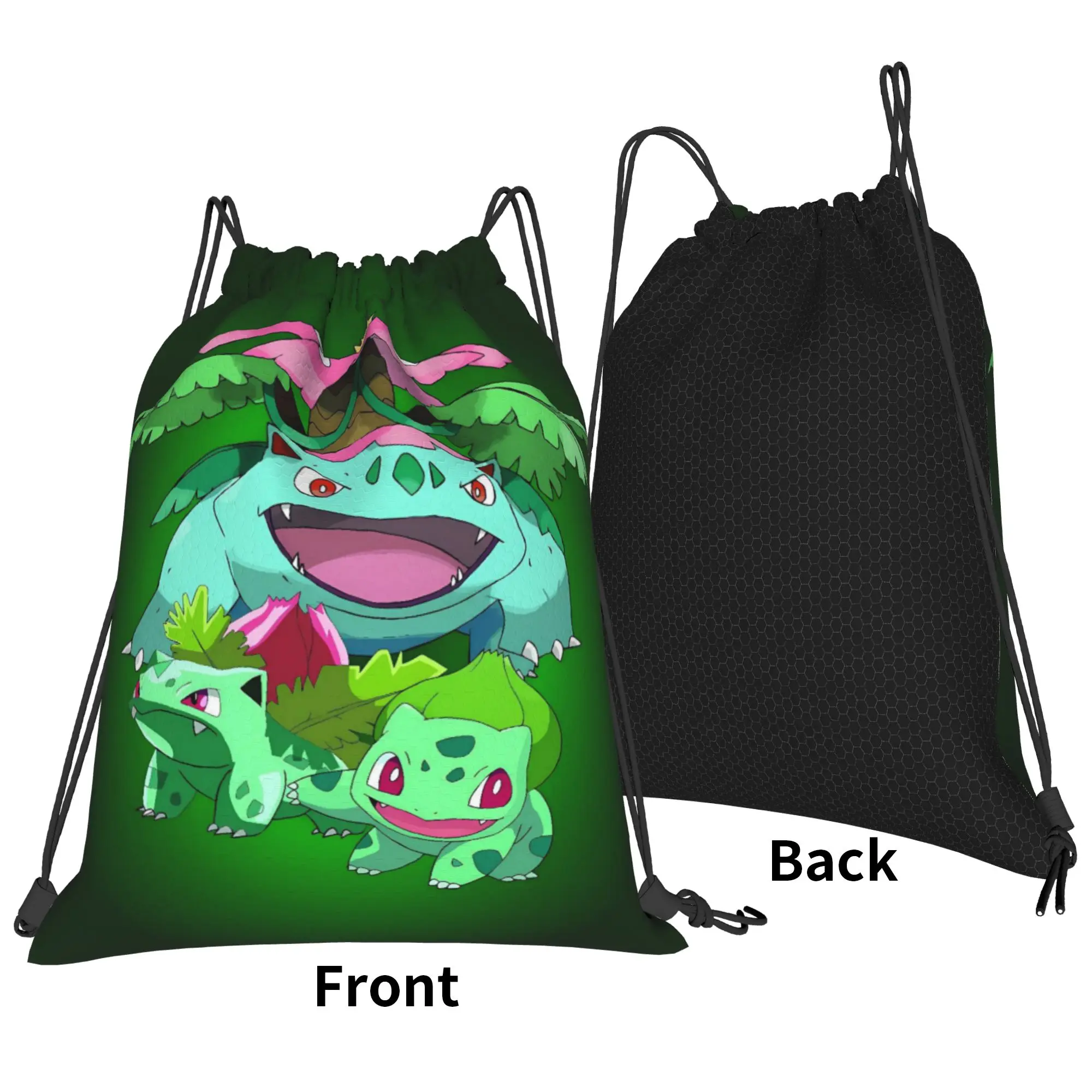 Bulbasaur Bloom Manga Drawstring Bag  Funny Travel Backpack For Students Water Resistant Sackpack String Bags