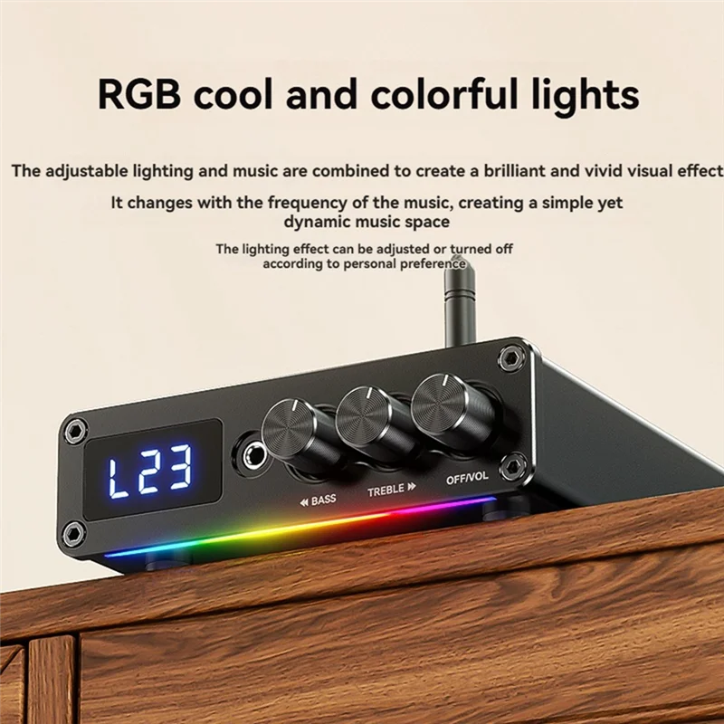 

Power Amplifier 2Xtpa3116d2 Bluetooth 5.3 Class D 2.0 Audio Amplifier 100Wx2 Microphone USB Input With Remote