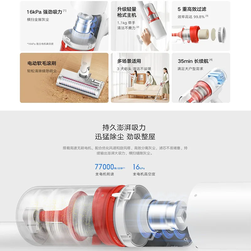 Wireless Vacuum Cleaner 2 Lite Household Upgrade Cyclone to Large Suction Cleaning Dust Removal - Image 4