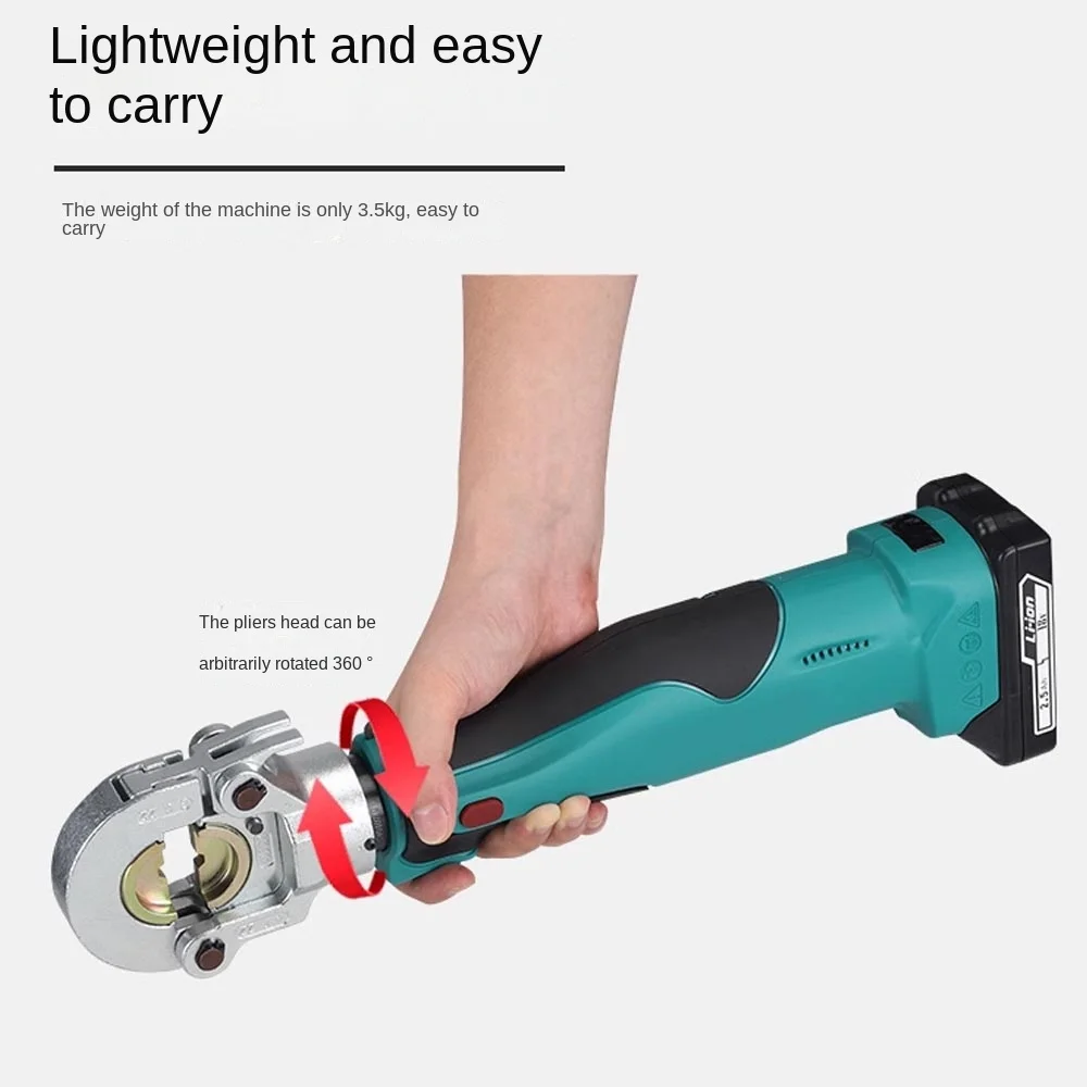Alat Crimping bertenaga baterai Mini hidrolik, daya tinggi, tekan kabel baterai Li-ion, alat isi ulang rentang 10-300mm m²