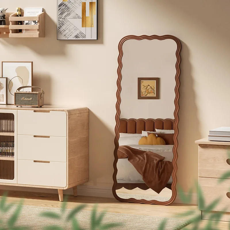 

Medieval Wave Full Body Mirror Floor Mirror Household Wall Hanging Retro High-end Girls Bedroom Internet Celebrity Full-length