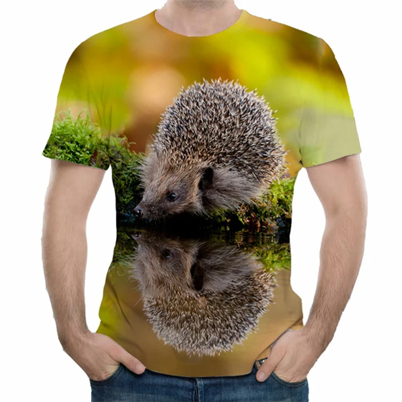 Funny Cute Hedgehog T-Shirts 3D Print Streetwear Men Women Casual Fashion Oversized Short Sleeve T Shirt Kids Tees Tops Clothing