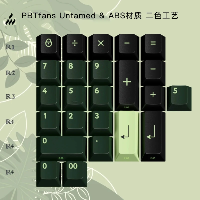 PBTFANS Numpad Keycap Set Two-Color PBT  Customizable Mechanical Keyboard Accessories for MX Switches (Numpad Area Collection)