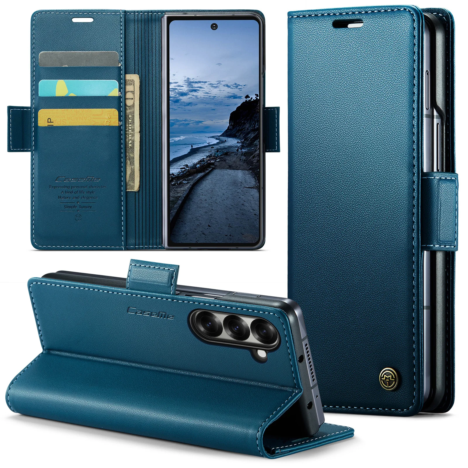 

Magnetic Durable PU Leather Phone Case for Samsung Galaxy Z Fold 7 6 5 Fold6 Fold5 5G Wallet with Card Holder Shockproof Cover