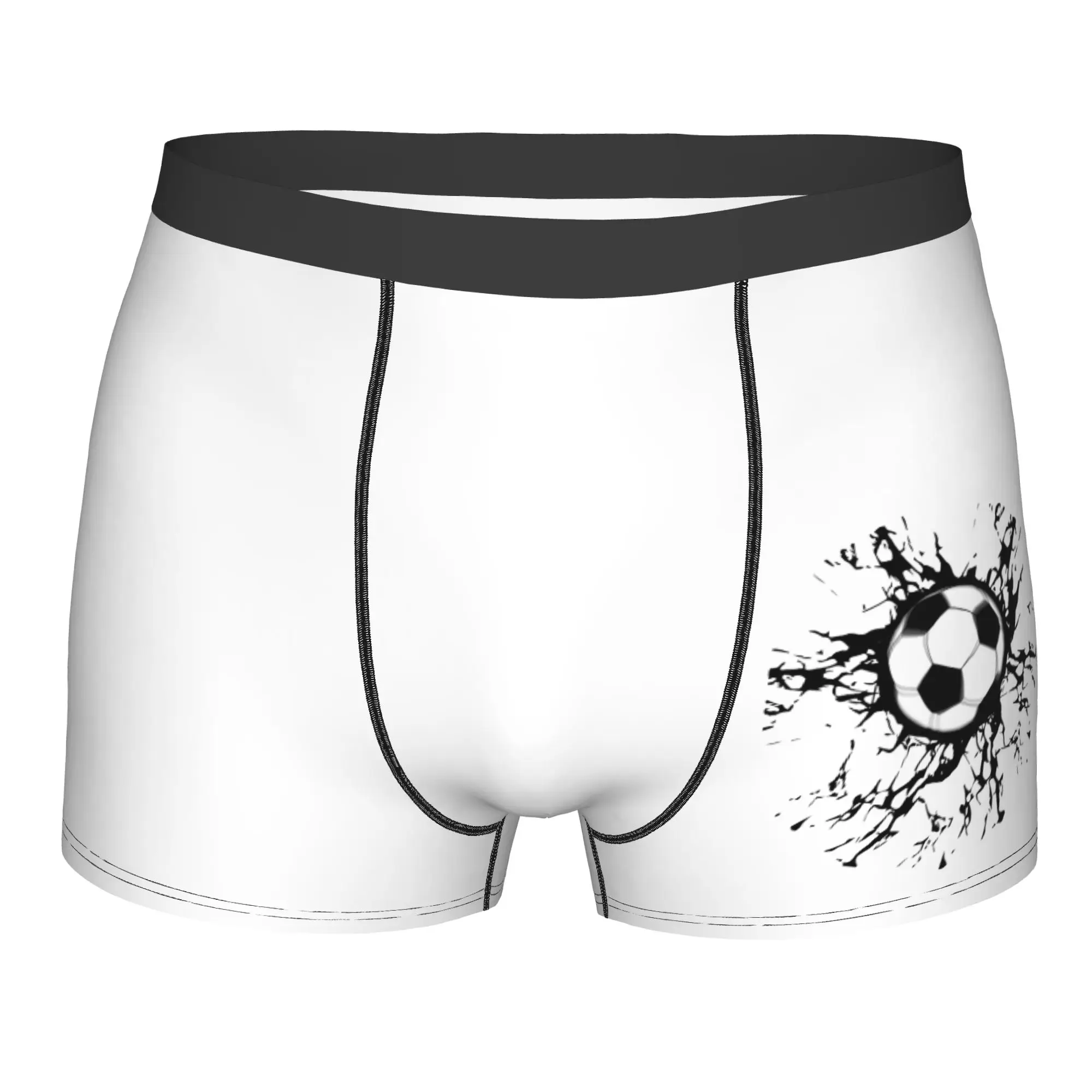 Custom Male Cool Soccer Super Shot Ball Wall Breaker Underwear Football Pattern Boxer Briefs Breathable Shorts Panties