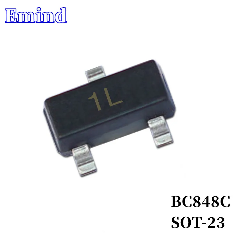 500/1000/2000/3000Pcs BC848C SMD Transistor SOT-23 Footprint 1L Silkscreen NPN Type 30V/200mA Bipolar Amplifier Transistor