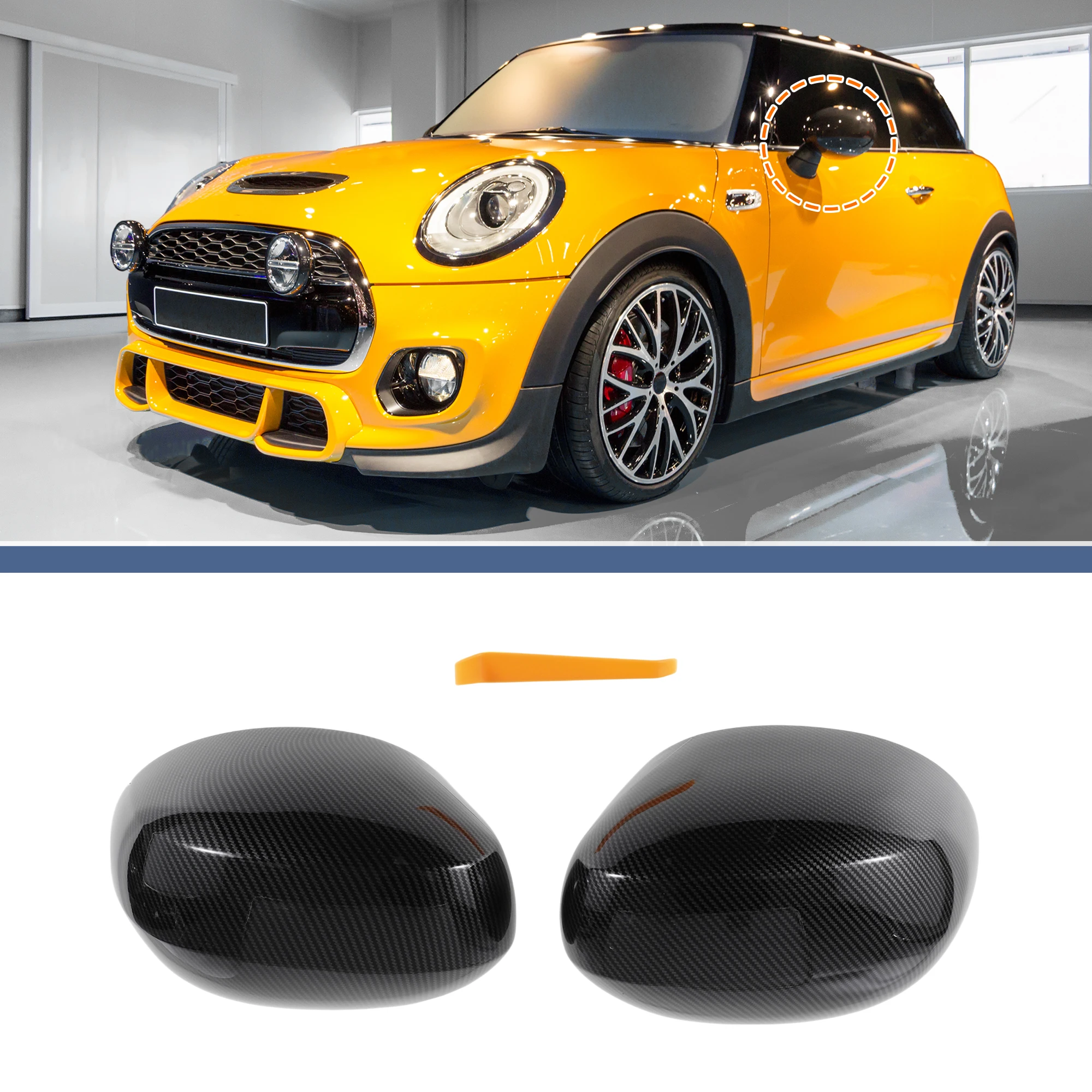 

UXCELL Left Right Mirror Cover Cap Replacement for Mini F54 Clubman 2020-2024