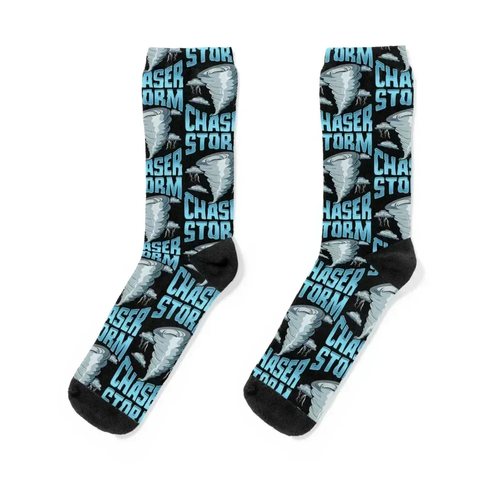 Cute Storm Chaser Severe Weather Tornado Obsessed Tile Pattern Socks Sports Run Designer Man Socks Women's