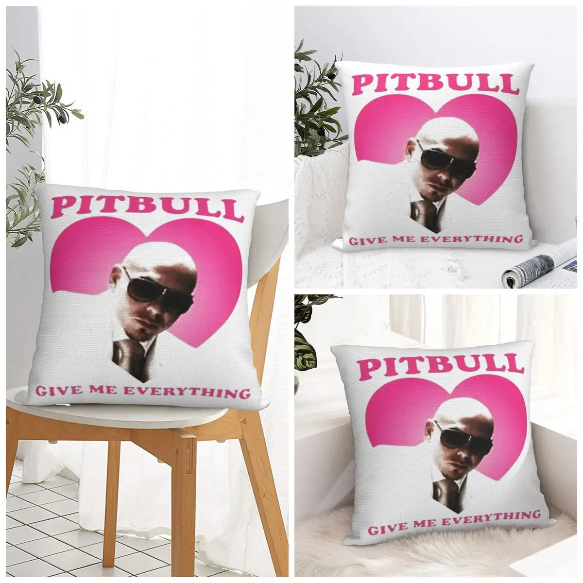 Mr Worldwide Pitbull Pillow Case Cushion Cover Square Printed Pillow Cover Kawaii Pillowcases For Living Room Chair