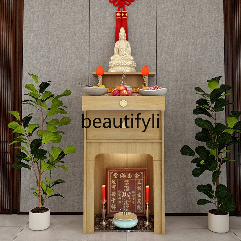 

Landlord Cabinet New Chinese-style offering table Incense case Household Cabinet Table God of Wealth offering 2nd floor Gongtai