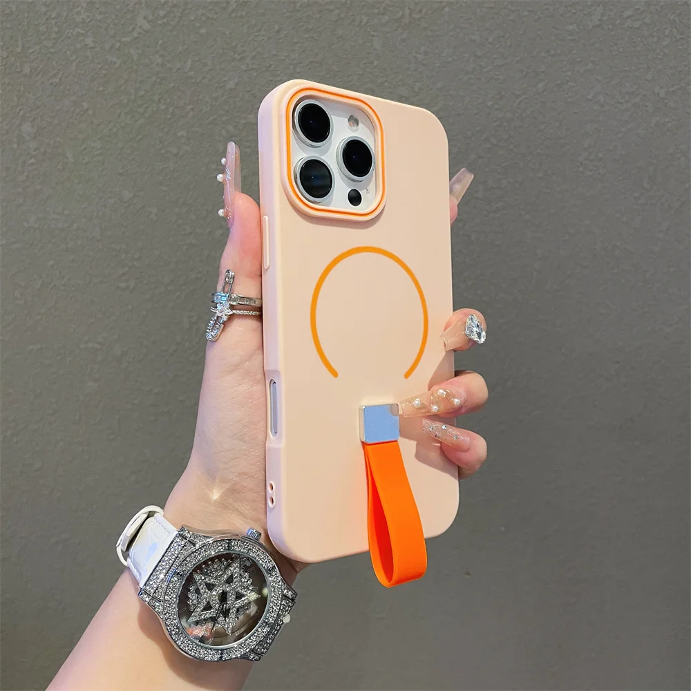 마그세이프 마그네틱 폰 그립 실리콘 핑거 스트랩 케이스 아이폰 17 에어 16 프로 맥스 15 14 플러스 13 12 11 소프트 커버