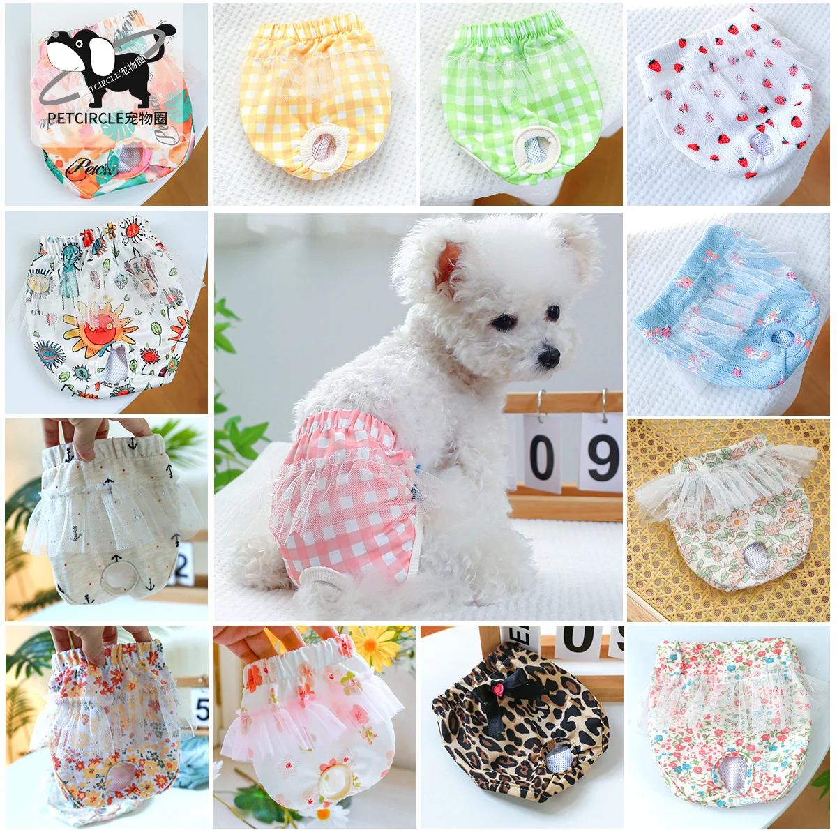 

Pet Dogs Physiological Pants For Female Male Dogs Washable Female Dog Diaper Underware Reusable Pet Panties Sanitary Pant