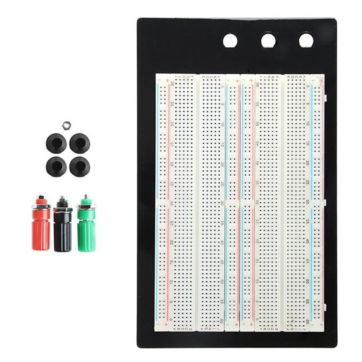 Solderless Breadboard Protoboard 1660 Positions Multifunctional Convenient Portable -204 with Banana Jacks