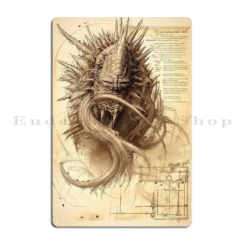 The Lost Monster Journals Of Willem Van Heersdroik Page 21 Metal Sign Iron Club Wall Cave Personalized Tin Sign Poster