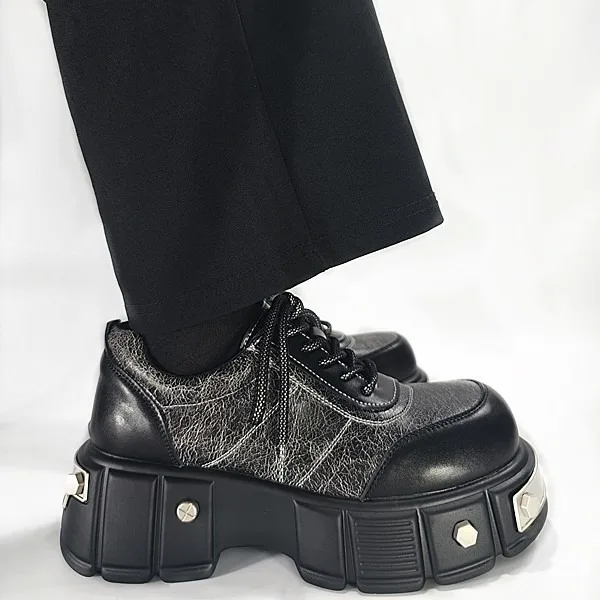 Best - Selling Gothic Platform Shoes | Premium Textured Leather Footwear