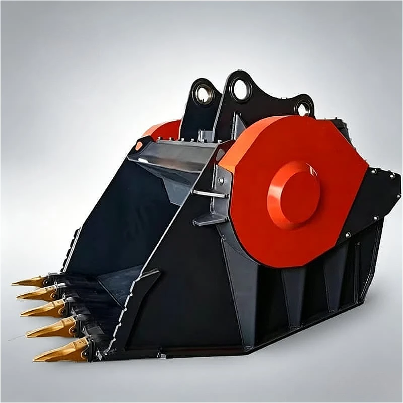 Durable Rock Crusher Attachment for 20-24 Ton Excavators Heavy Duty Steel Body for Concrete Bricks Rubble Recycling Customized