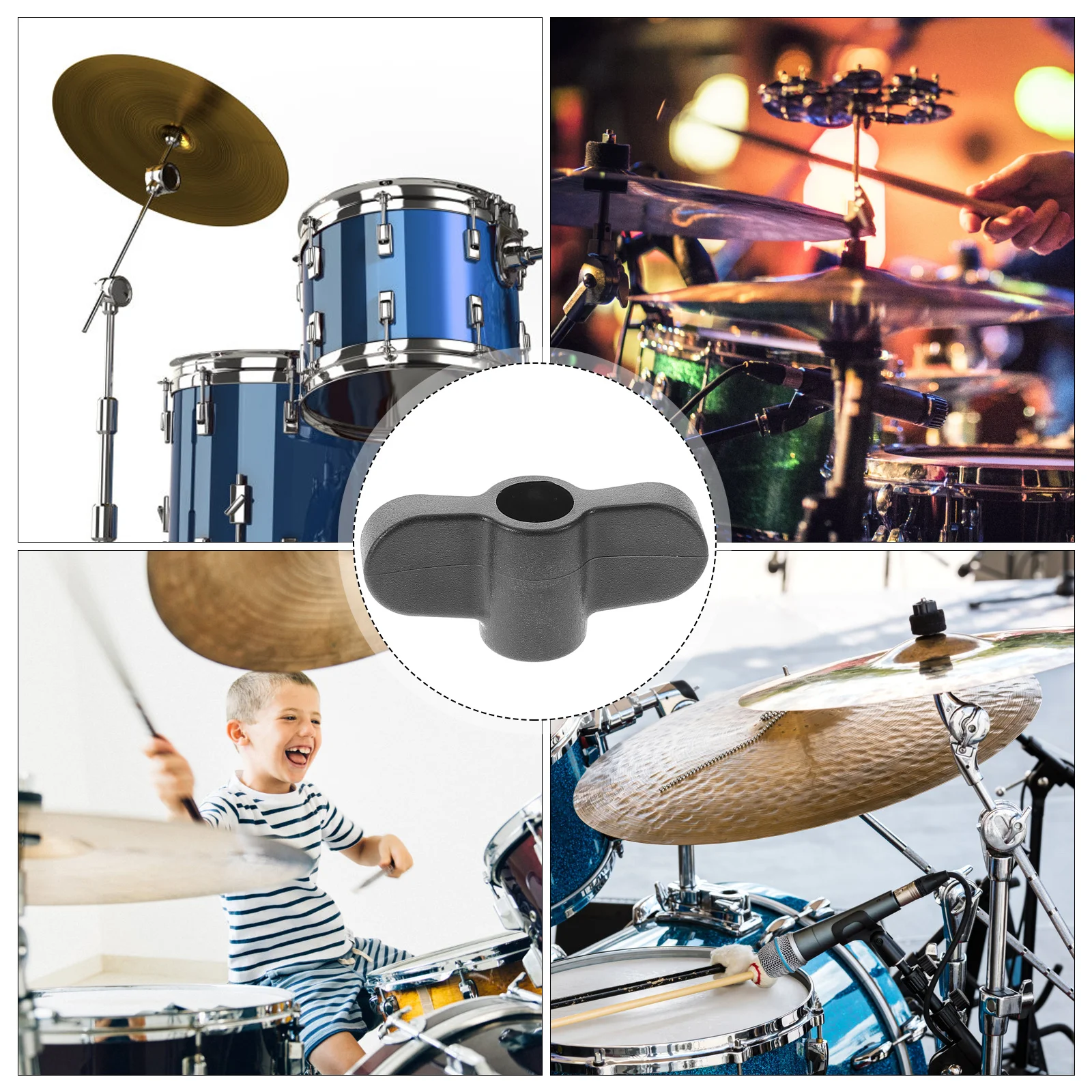 

4Pcs Drum Cymbal Clamp Nuts Drum Set Hardware Accessories Replacement Parts Percussion Instrument Clamping Screw Knob