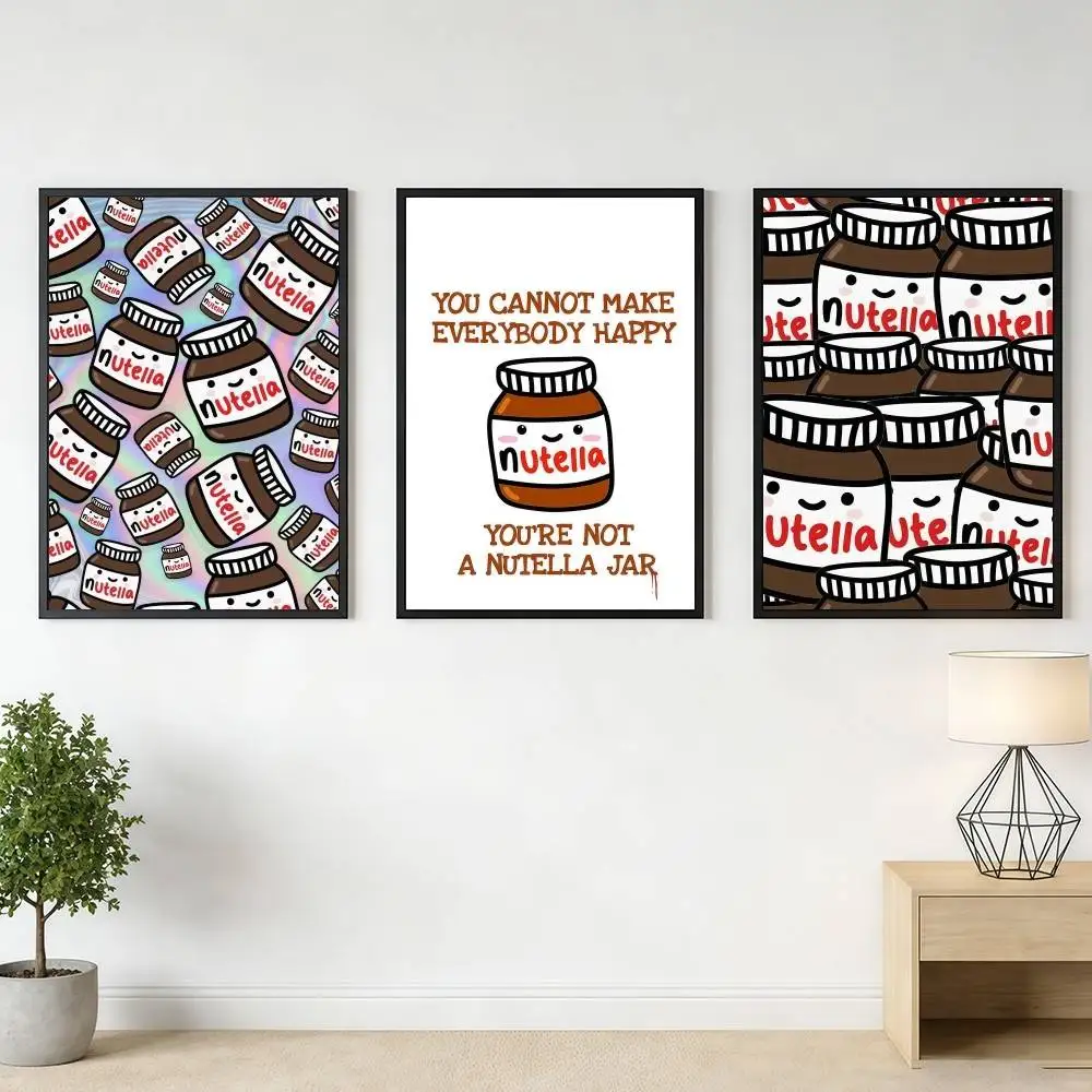 Funny Chocolate N-NutellaS-ES Poster Stickers Art Print Retro Wall Decor Living Room Home HD Easy Hang Decor Birthday Gifts