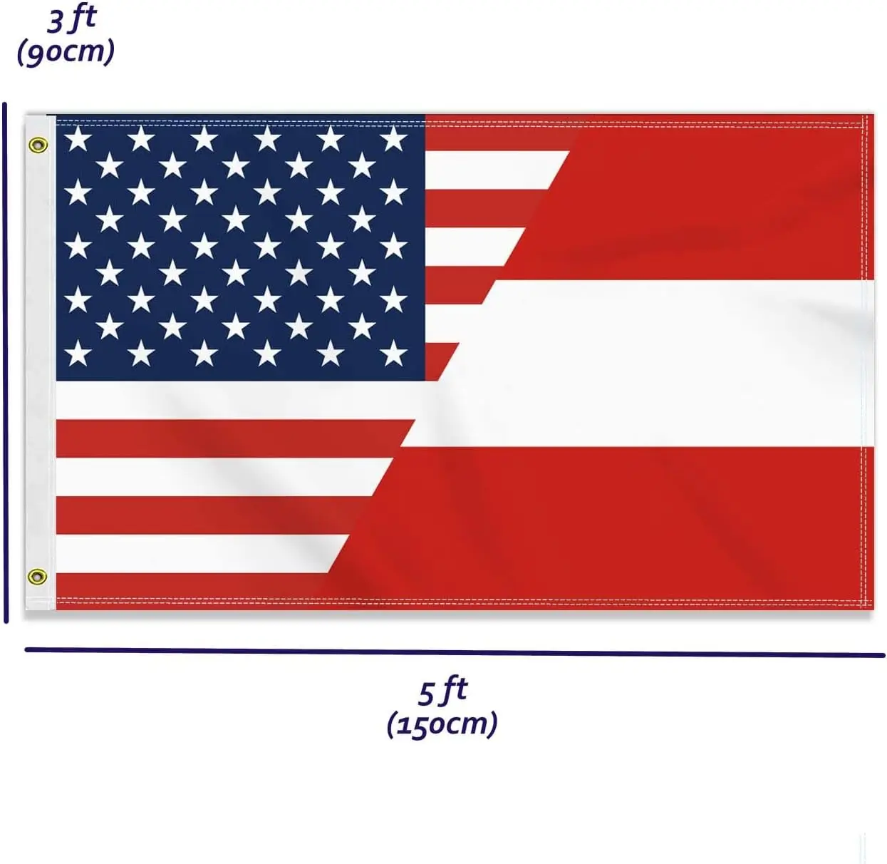 Flagicts 100% Polyester America USA Austria Flags