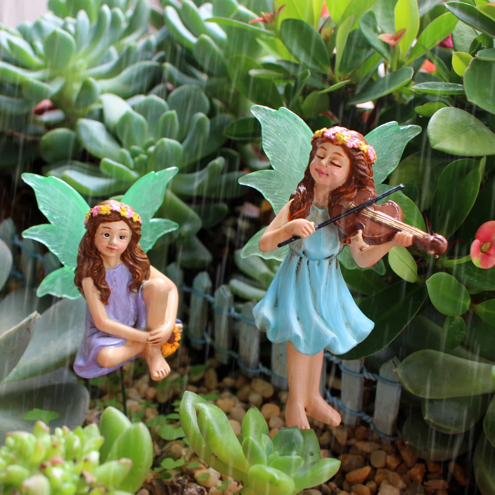 

Flower Fairy Model Pot Decoration Ornament Cute with Fluorescent Wings Design for Living Room Bedroom Study Room