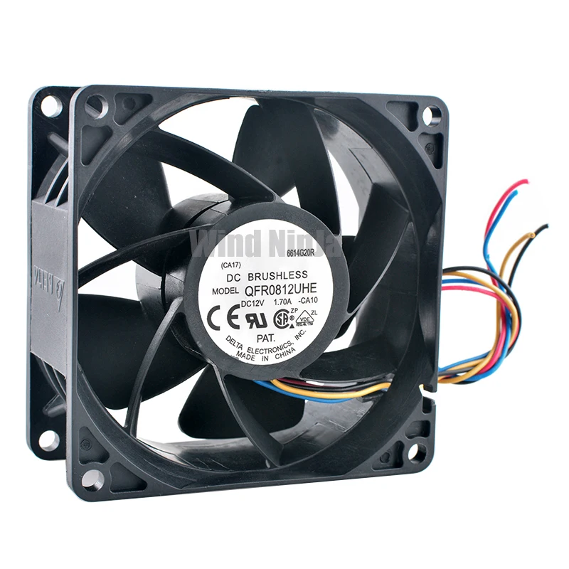 QFR0812UHE 8cm 80mm fan 80x80x38mm DC12V 1.70A 9000rpm Dual ball bearing high-speed cooling fan for server chassis power supply