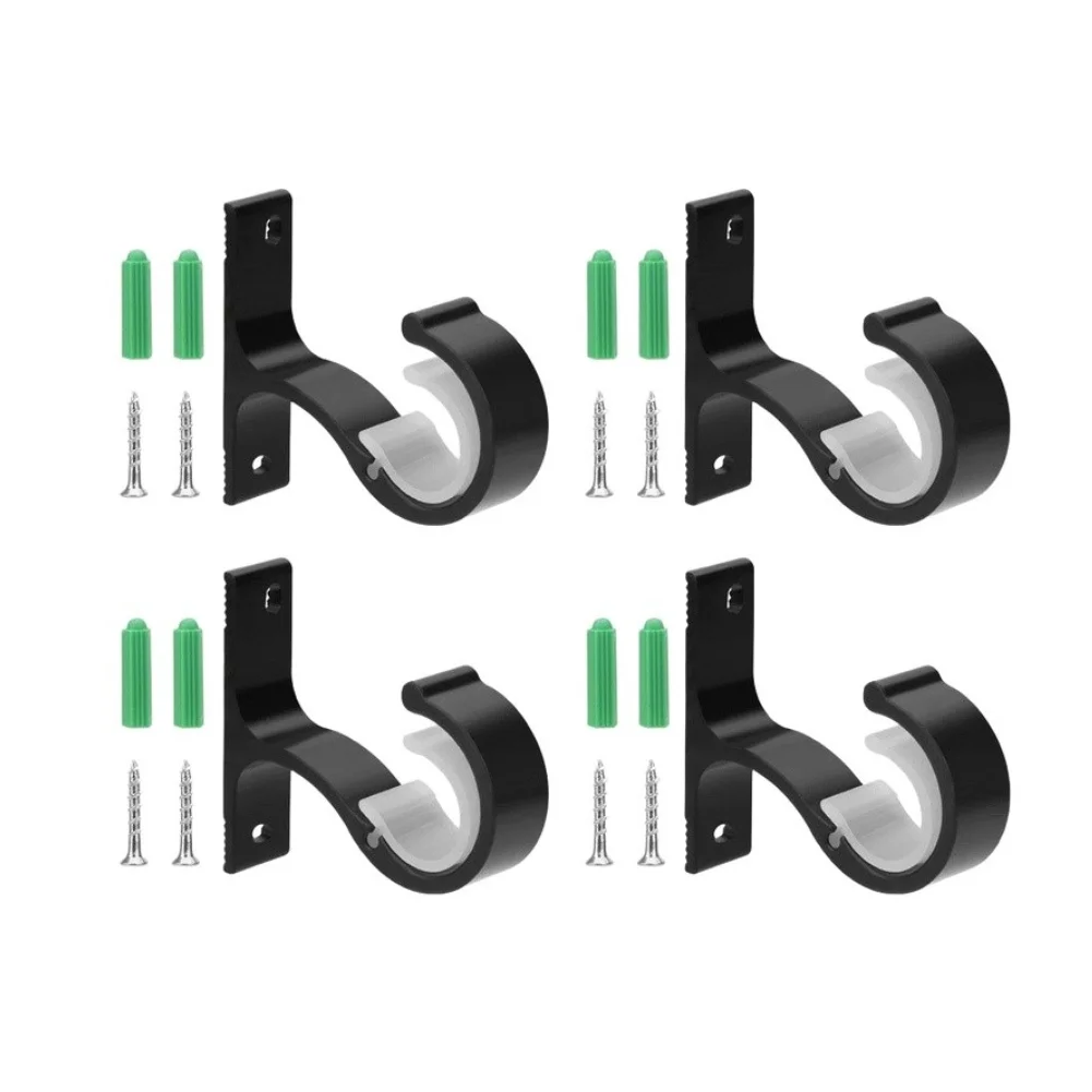 Ceiling Mount Curtain Rod Brackets Set of 10 for 0.94 to 1.1 Inch Rods Aluminum Alloy and ABS Material for Indoor Use