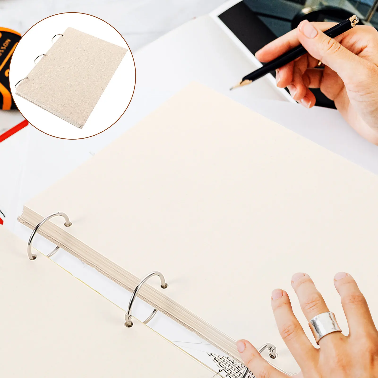 

Sketch Book Loose Leaf Hardcover Art Drawing Pad Suitable for Fountain Gel Pens Colored Pencils Sketching Sketch Book